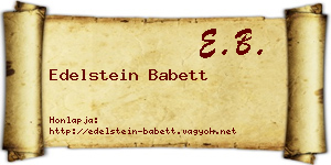 Edelstein Babett névjegykártya